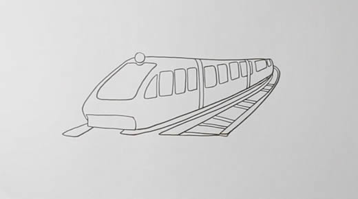 高铁动车简笔画步骤