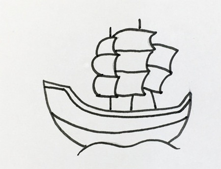 扬帆起航的帆船简笔画