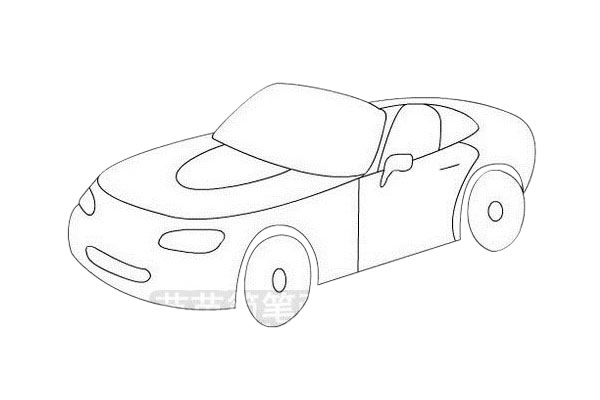 敞篷跑车简笔画怎么画(敞篷跑车简笔画最简单)