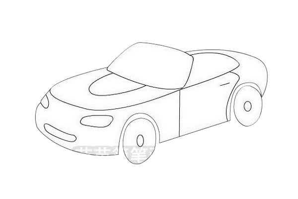 敞篷跑车简笔画怎么画