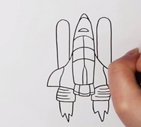 航天飞机简笔画怎么画