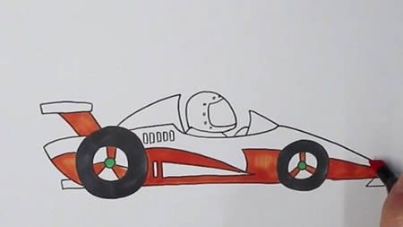 非常酷的赛车简笔画
