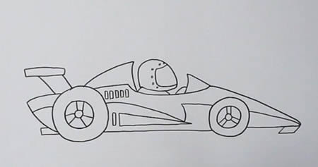 非常酷的赛车简笔画