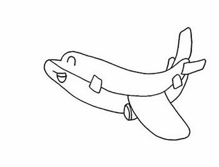 卡通可爱的飞机简笔画教程