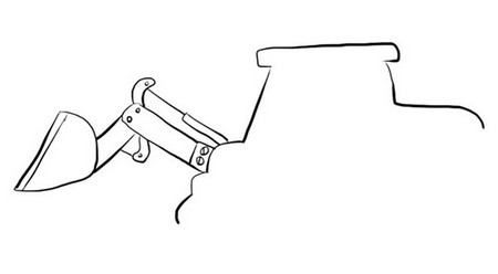 推土机简笔画彩色画法 步骤图解教程