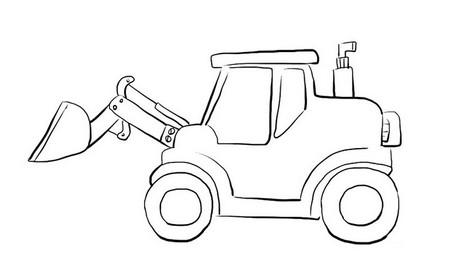 推土机简笔画彩色画法 步骤图解教程