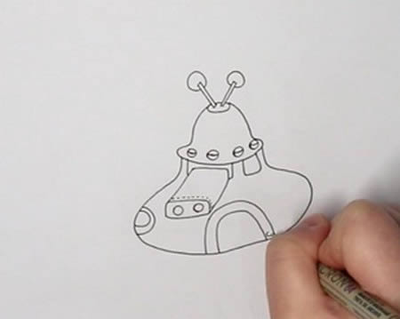 神秘的宇宙飞船简笔画教程(神奇的宇宙飞船绘本)