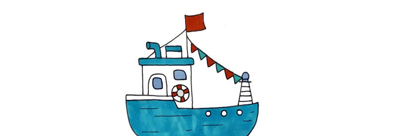 游艇怎么画 游艇简笔画图片