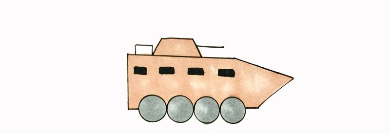 简单的装甲车简笔画怎么画(简单的装甲车简笔画)