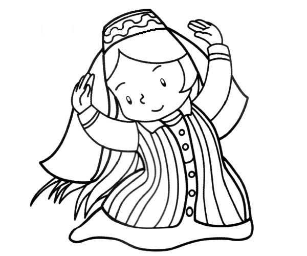 少数民族服装跳舞的小朋友简笔画(少数民族服装跳舞视频)