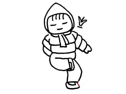 冬天踢毽子的简笔画(踢毽子怎么画简笔)