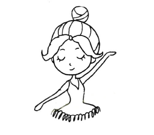 ​​​​​​​跳芭蕾舞的女孩简笔画教程