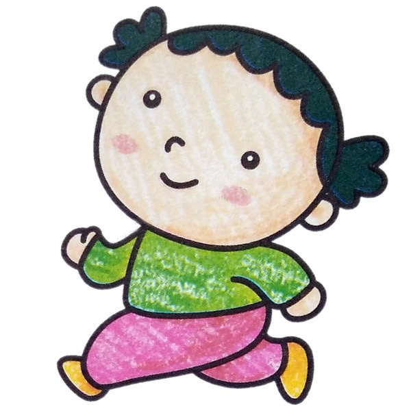 跑步的小女孩简笔画