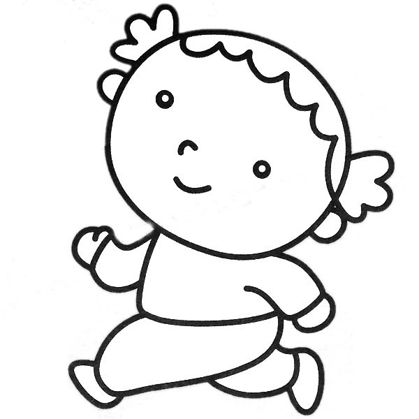 跑步的小女孩简笔画(跑步的小女孩简笔画彩色)