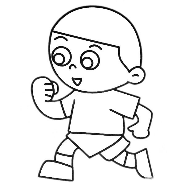 跑步的小男孩简笔画(跑步的小男孩简笔画图片大全)