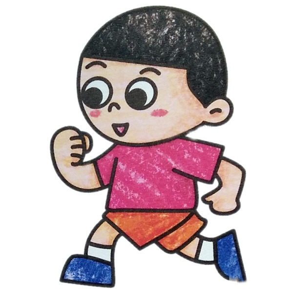 跑步的小男孩简笔画