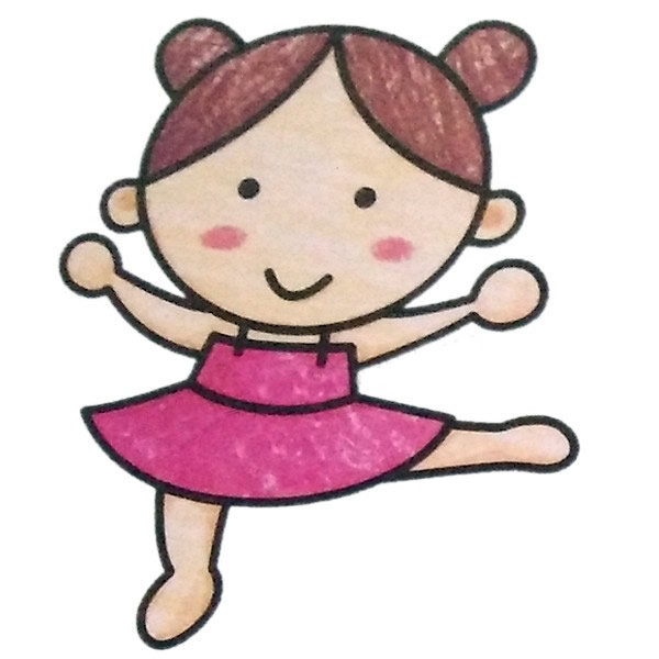 正在跳舞的小女孩简笔画(正在跳舞的小女孩剪纸)