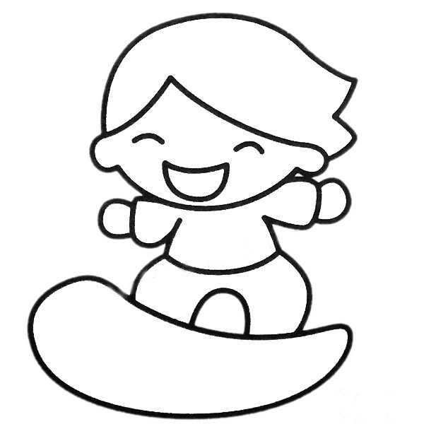 玩滑板的小朋友简笔画(玩滑板的小朋友简笔画图片)