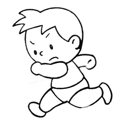 ​​​​​​​踢足球的小朋友简笔画教程