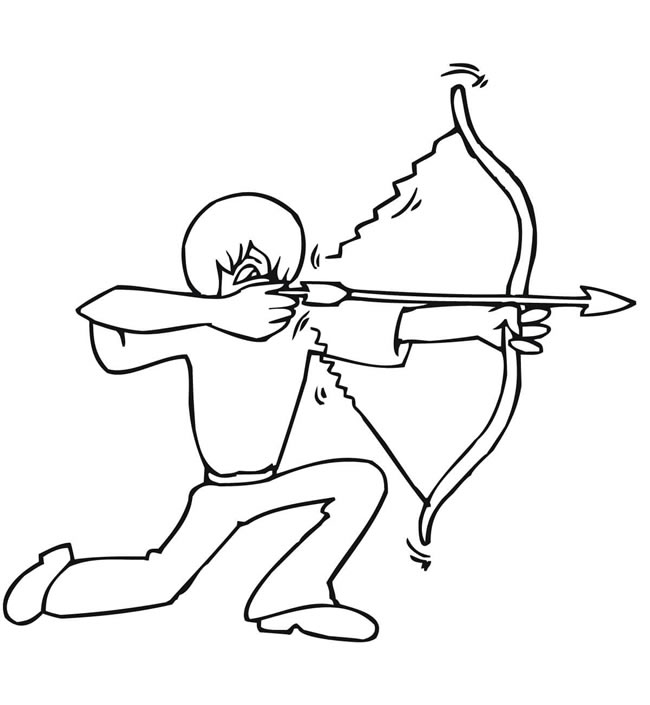蹲下来射箭的简笔画(蹲下射击)