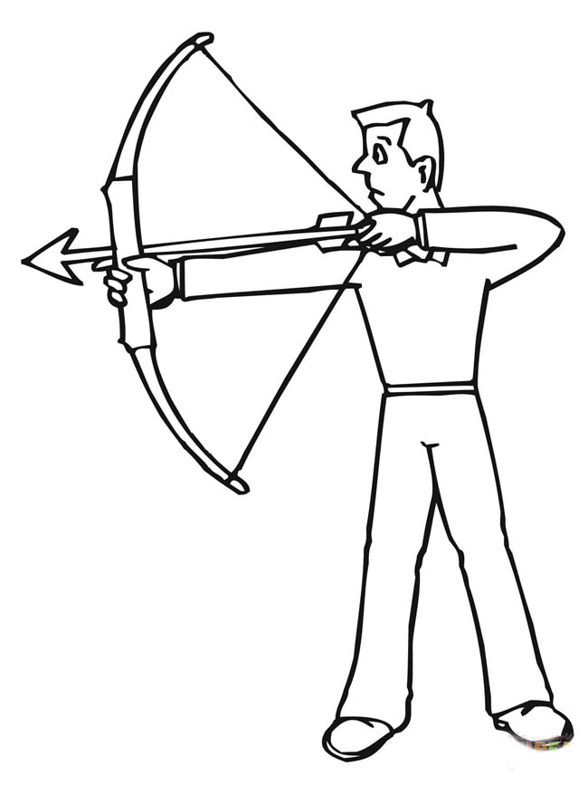 射箭运动员的简笔画(射箭的人物怎么画)