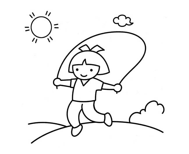 跳绳的小女孩简笔画(跳绳的小女孩简笔画可爱)