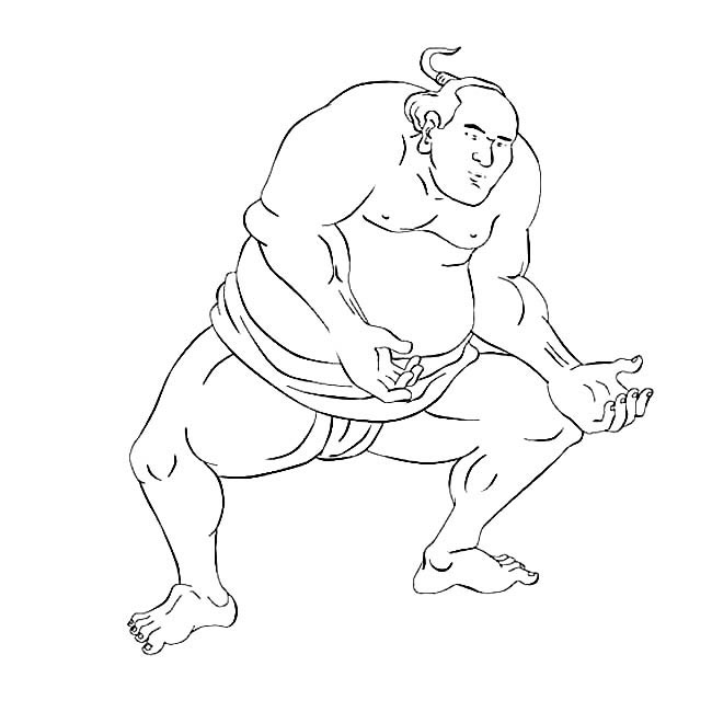 关于相扑手的简笔画