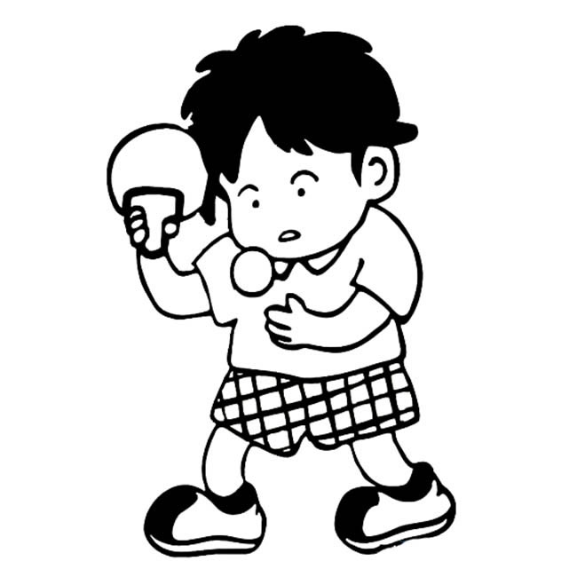 打乒乓球的小朋友简笔画(打乒乓球的小朋友简笔画简单又漂亮2人)