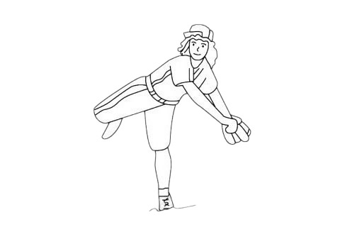 棒球接球手简笔画