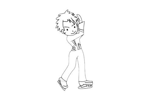 花样滑冰的男生简笔画