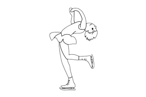 翩翩起舞的滑冰运动员简笔画