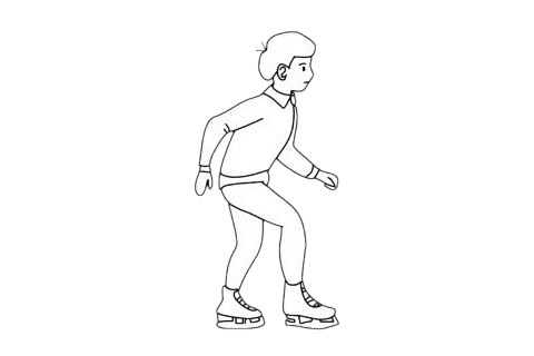 滑冰的男生简笔画