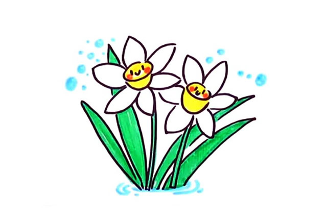 漂亮的水仙花简笔画教程