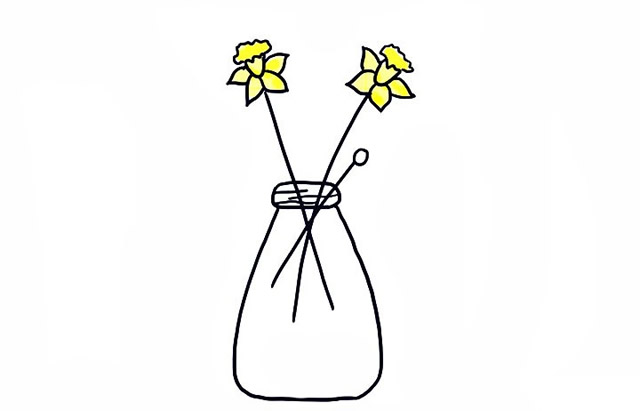 简单的插花怎么画