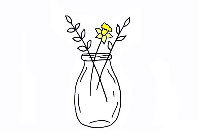 一组简单的插花简笔画大全(超简单的插花作品)