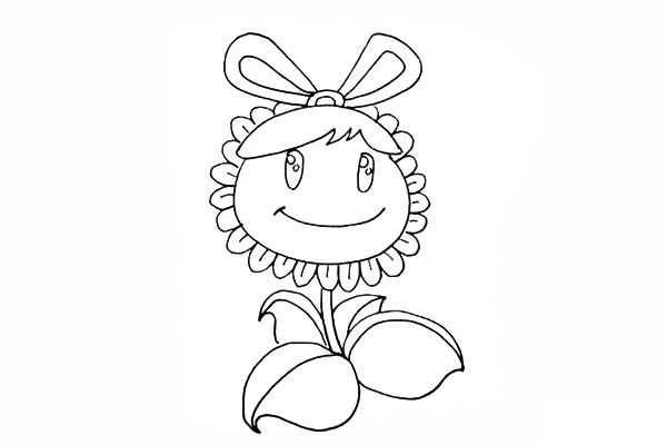 卡通可爱的向日葵简笔画教程