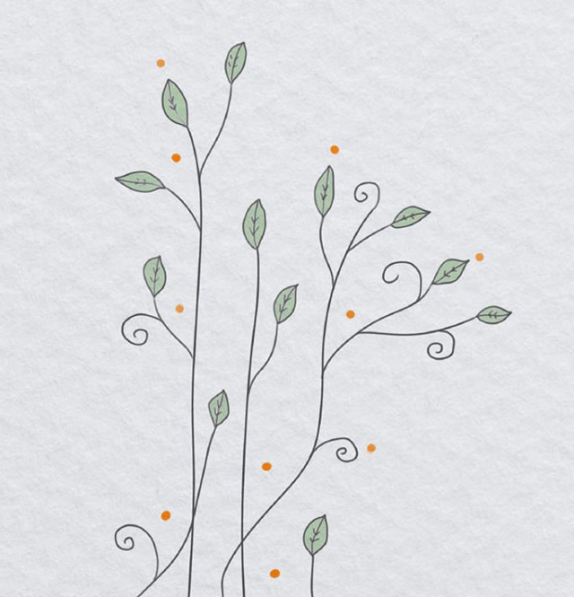 一组有艺术感的花朵简笔画