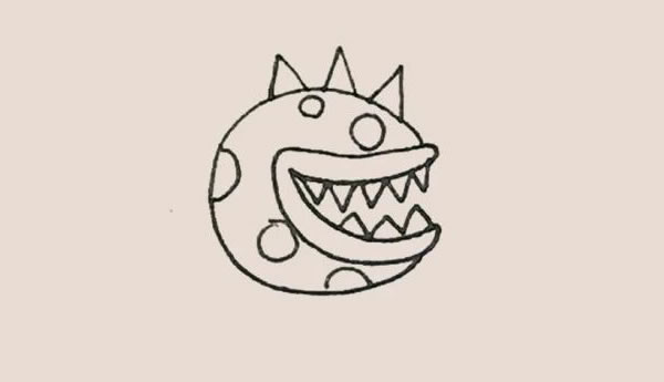 带颜色的食人花简笔画教程