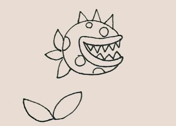 带颜色的食人花简笔画教程
