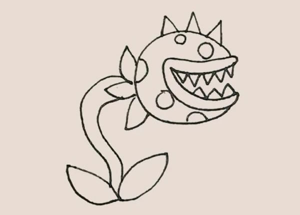 带颜色的食人花简笔画教程