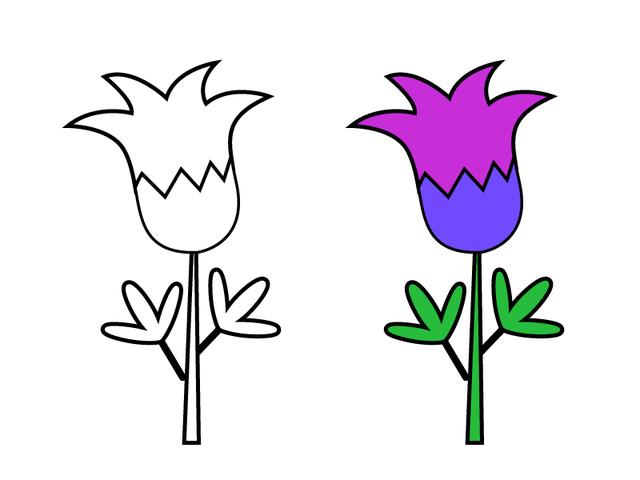 5中不同的花朵简笔画