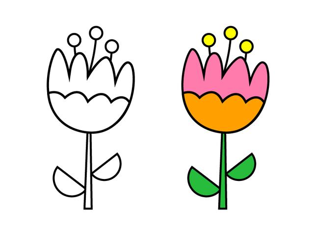 5中不同的花朵简笔画