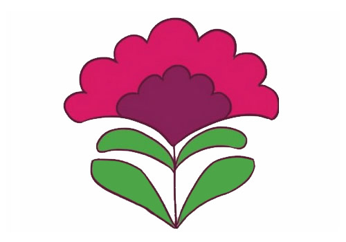 带颜色的鸡冠花简笔画