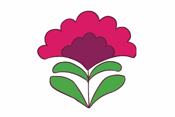 带颜色的鸡冠花简笔画