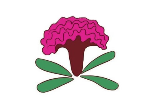 一朵鸡冠花的简笔画