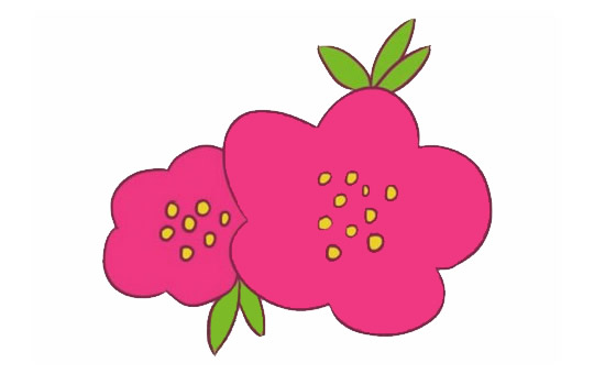 带颜色的海棠花简笔画怎么画？(海棠花涂色)