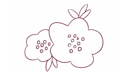 带颜色的海棠花简笔画怎么画？
