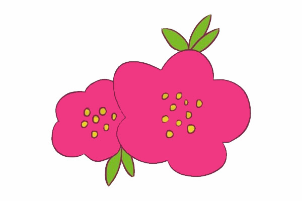 带颜色的海棠花简笔画怎么画？