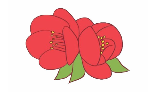 红色的海棠花简笔画(红色海棠花简笔画)