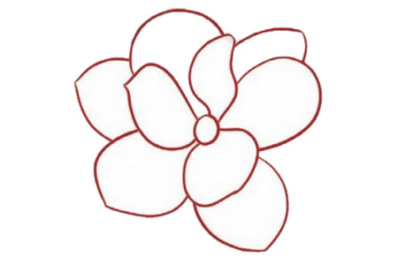 红色的玉兰花简笔画教程